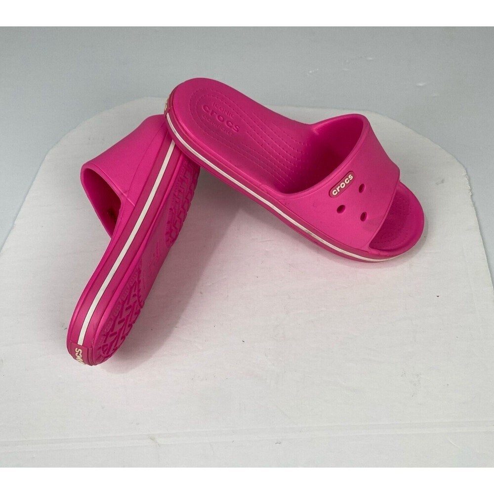 ICONIC CROCS COMFORT Sandals size Mens 8 Womens 10 Electric Pink - Picture 8 of 10